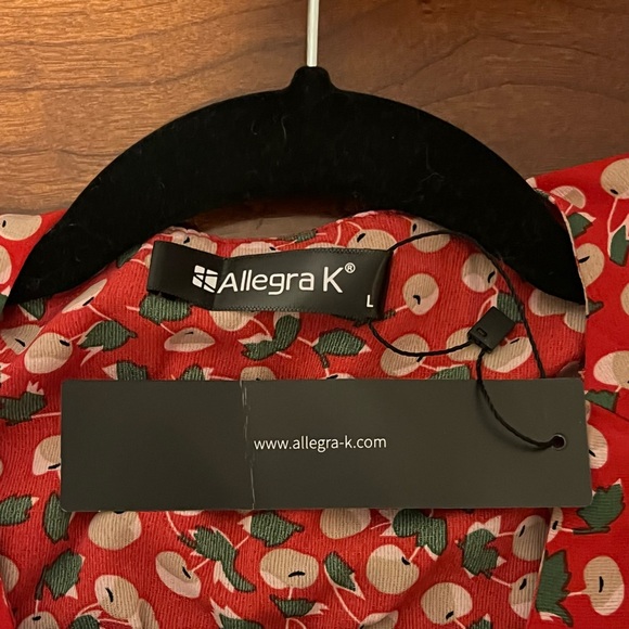 Allegra K 🍒 Red Flutter Sleeve Peplum Blouse - Picture 4 of 5